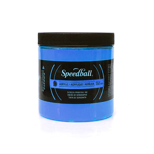 Speedball Screen Printing Acrylic Ink - (8oz/236.2ml) Fluorescent Blue