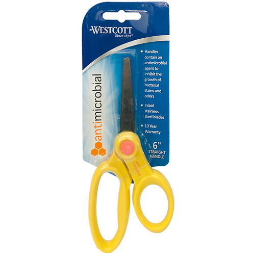 Westcott Microban Straight Handle Scissors 6"