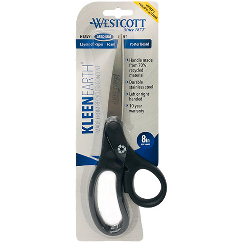 Westcott KleenEarth Bent Handle Scissors 8" - Medium Duty