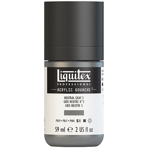 Liquitex Professional Acrylic Gouache Paint - (2oz/59ml) Neutral Gray 5