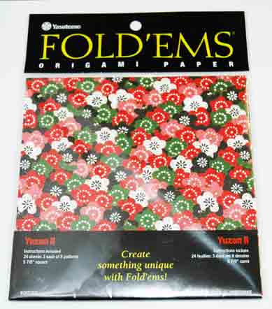 Yasutomo Fold'Ems Origami Paper 5 7/8" - (24 Sheets, 8 designs) Yuzen II