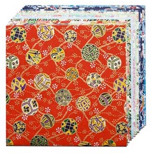 Yasutomo Origami Paper 5 7/8" - (12 Sheets, Assorted Designs & Colors) Yuzen Assorted