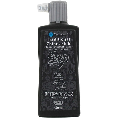 Yasutomo Traditional Chinese Ink - (6oz/180ml) Ultra Black  YCM18