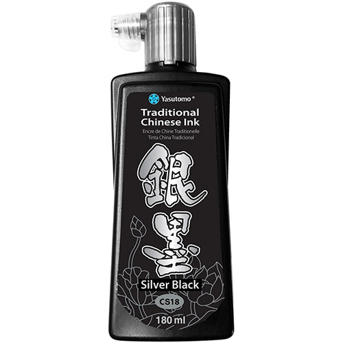 Yasutomo Traditional Chinese Ink - (6oz/180ml) Silver Black   YCS18