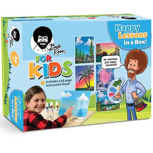 Bob Ross for Kids Paint Set - Happy Lessons In a Box! (17 Pieces)