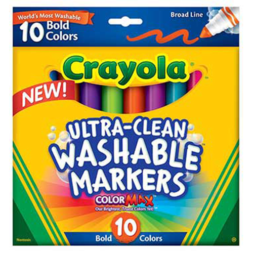Crayola Washable Broad Line Markers - (10 count) Bold Colors
