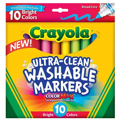 Crayola Washable Broad Line Markers - (10 Pack) Bright Colors