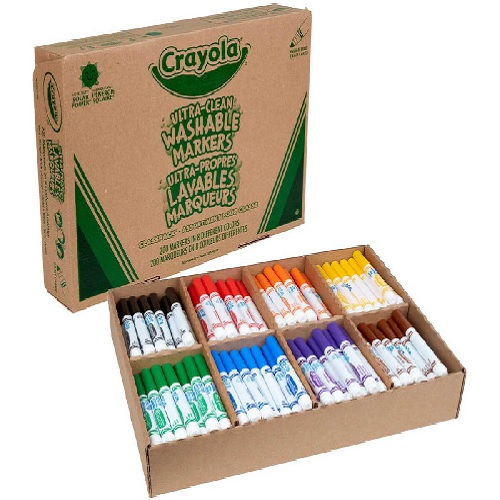 Crayola Ultra-Clean Washable Broad Line Markers Classpack - (200 Pieces) 8 Colors