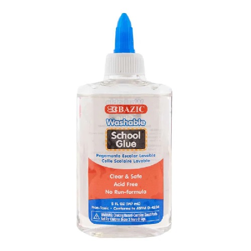 Bazic Clear Washable School Glue  5FL OZ (147ml)