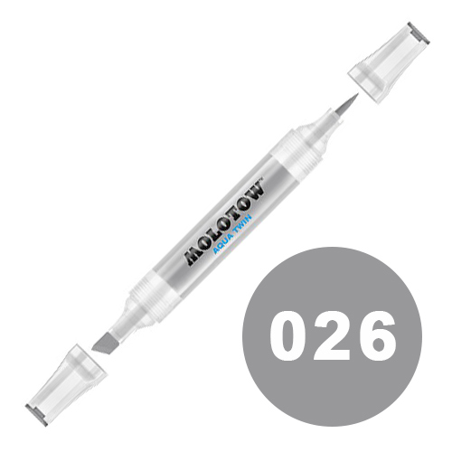 Molotow Aqua Twin Marker 2-6mm / Soft Brush - 026 Neutral Grey 03
