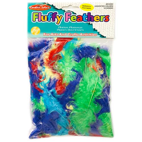 Creative Arts Craft Fluffy Feathers - (.5oz/14g) Assorted Marabou
