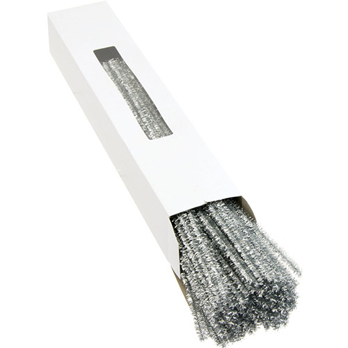 Silver Tinsel Chenille Stems 12?  (100 Pack) pipe cleaners