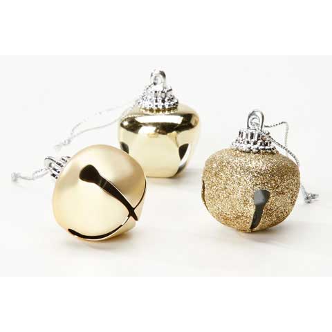 Darice Jingle Bells 1.57" - (21 Pack) Assorted Gold Finishes