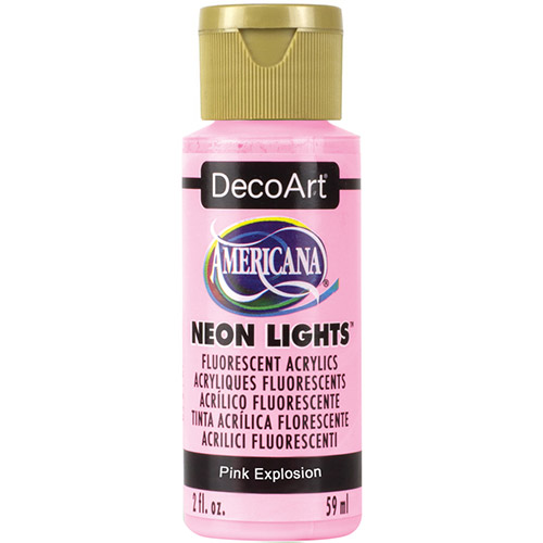 DecoArt Americana Neon Lights Acrylic Paint - (2oz/59ml) Pink Explosion