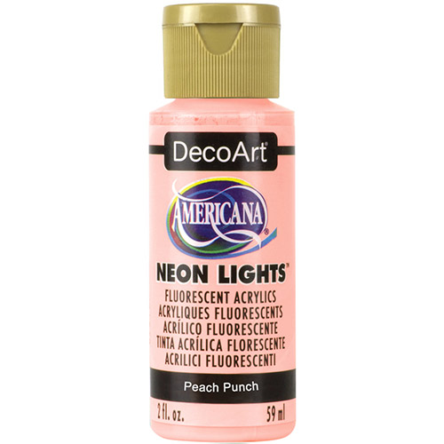DecoArt Americana Neon Lights Acrylic Paint - (2oz/59ml) Peach Punch