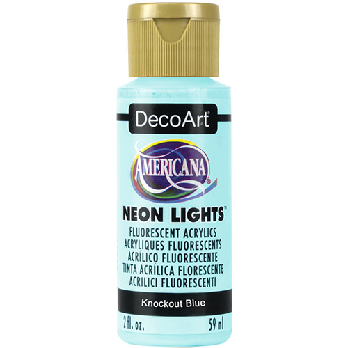 DecoArt Americana Neon Lights Acrylic Paint - (2oz/59ml) Knockout Blue