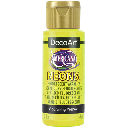 DecoArt Americana Neons Acrylic Paint - (2oz/59ml) Scorching Yellow