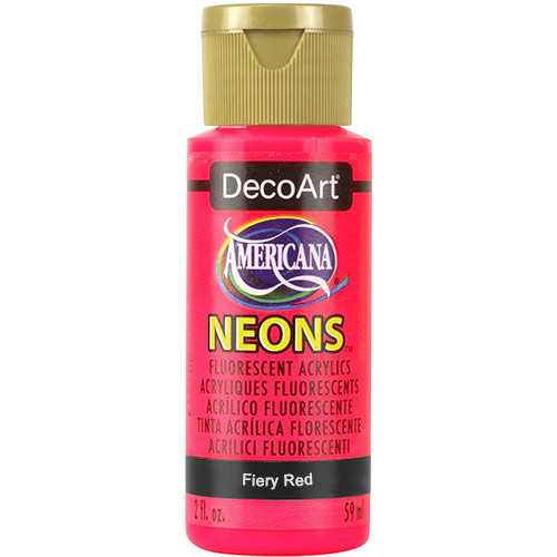 DecoArt Americana Neons Acrylic Paint - (2oz/59ml) Fiery Red
