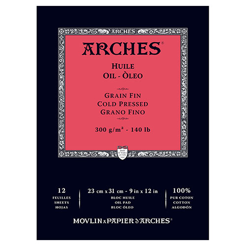 Arches Cold Pressed Oil Paper Pad 9" x 12" (12 sheets, 140lb)