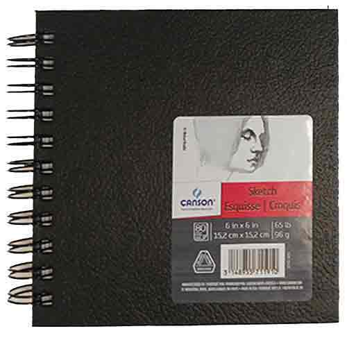 Canson Universal Sketch Book 6" x 6" - (80 Sheets, 65lb) Wire Hardbound