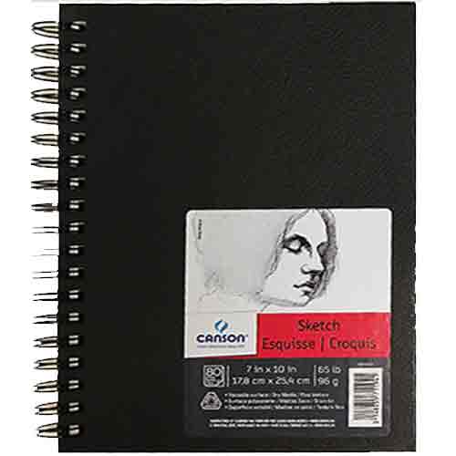 Canson Universal Sketch Book 7" x 10" - (80 Sheets, 65lb) Wire Hardbound