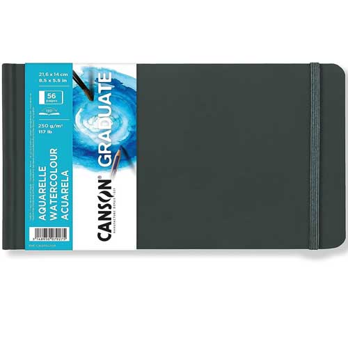 Canson Graduate Watercolor Hard Cover Book 8.5" x 5.5"  (56 Sheets, 117lb)  CN31200L028