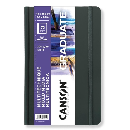 Canson Graduate Mixed Media Hard Cover Book 5.5" x 8.5"  (72 Sheets, 123lb)  CN31200L030