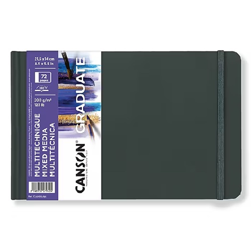Canson Graduate Mixed Media Hard Cover Book 8.5" x 5.5"  (72 Sheets, 123lb)  CN31200L031