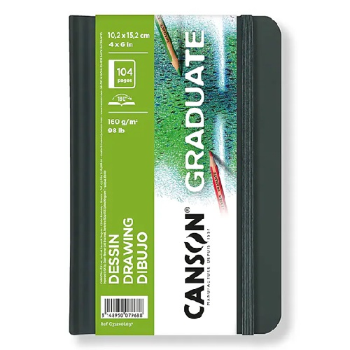 Canson Graduate Drawing Hard Cover Book 4" x 6"  (104 Sheets, 98lb)  CN31200L037