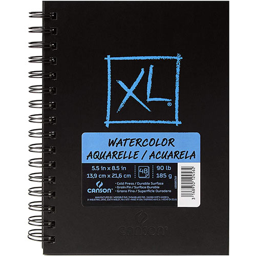 Canson XL Watercolor Hardbound Book 5.5" x 8.5" - (48 Sheets, 90lb)