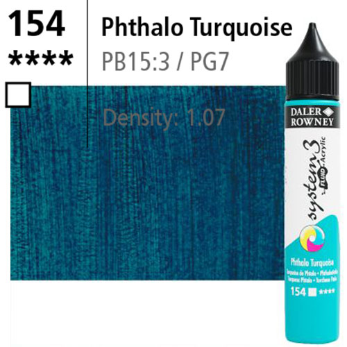 System3 Fluid Acrylics Phthalo Turquoise -250ml Bottle 139250154