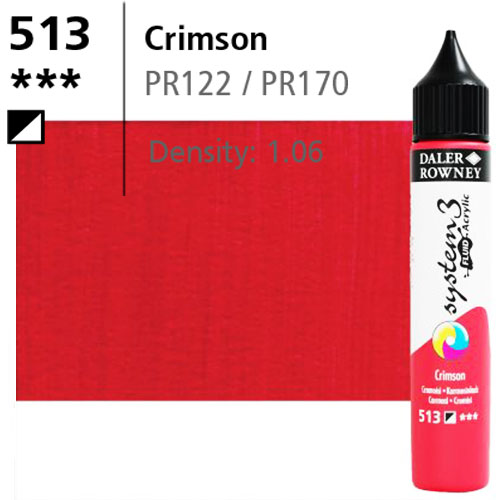System3 Fluid Acrylics Crimson -250ml Bottle 139250513