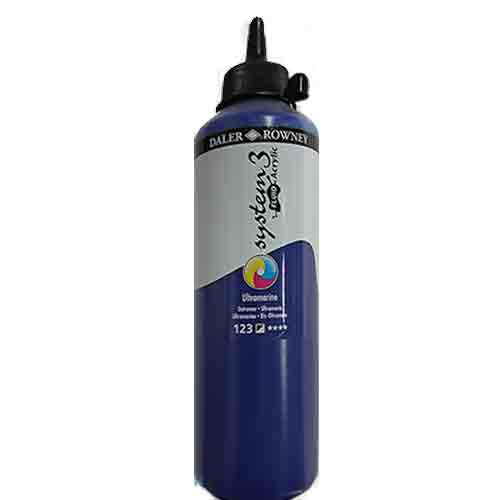 Daler Rowney System3 Fluid Acrylic Ultramarine Blue -500ml Bottle 139500123