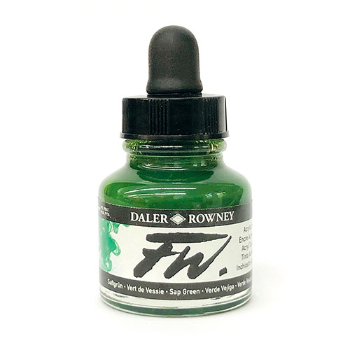 Daler Rowney FW Acrylic Artists Ink - (1oz bottle)- Sap Green 375