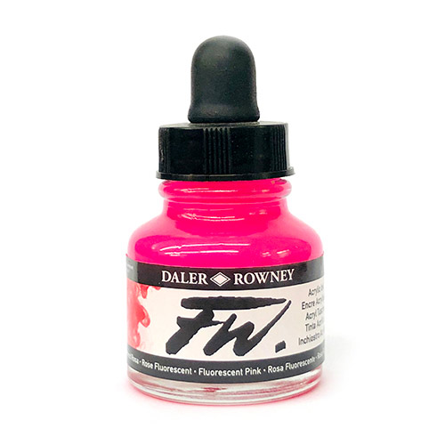 Daler Rowney FW Acrylic Artists Ink - (1oz bottle)-Fluorescent Pink 538
