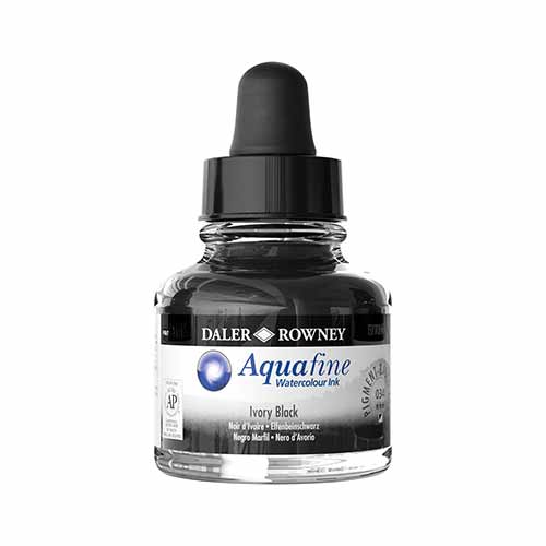 Daler-Rowney Aquafine Watercolor 1oz Ink- Ivory Black