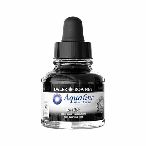 Daler Rowney Aquafine Watercolor 1oz Ink- Lamp Black