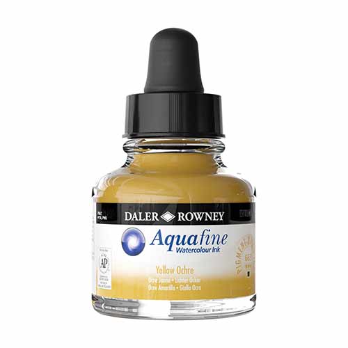 Daler-Rowney Aquafine Watercolor 1oz Ink- Yellow Ochre