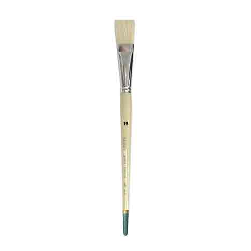 Daler Rowney Robert Simmons Signet Bristle Brush - Flat, Long Handle, Size 10  DR222144010