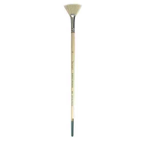 Daler Rowney Robert Simmons Signet Bristle Brush - Fan, Long Handle, Size 4  DR222146004