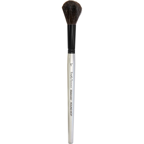 Daler Rowney Simply Simmons Mixed Media Brush - Short Handle, Black Goat Round Mop, Size 1"  DR255488100