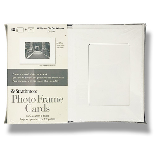 Strathmore Photo Frame Cards & Envelopes 5" x 6.875" - (40 Sheets, 80lb) White with Die Cut Window