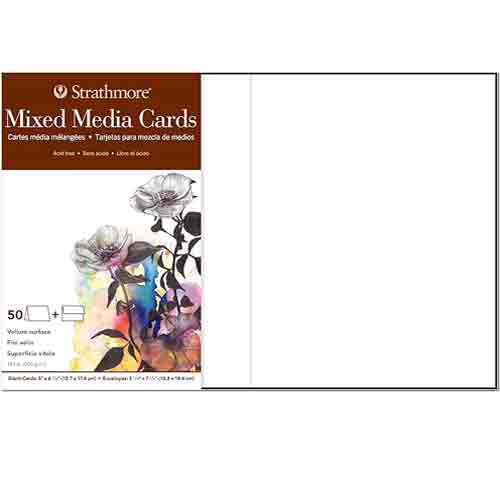 Strathmore Mixed Media Cards & Envelopes 50ct,184lbs 5" x 6 7/8"  ST105-262