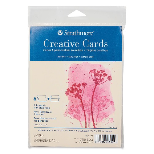 Strathmore Creative Cards and Envelopes  Palm Beach with Plain Edges, 5" x 6-7/8",6 Pk ST205-120