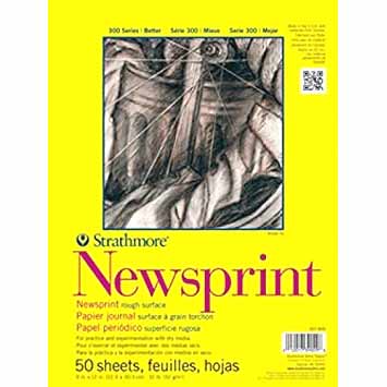 Strathmore 300 Series Newsprint Pad 14" x 17"  (50 sheets, 32lb) Rough