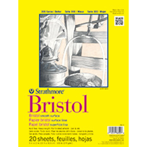 Strathmore 300 Series Bristol Pad  9" x 12"- (20 sheets, 100lb) Smooth