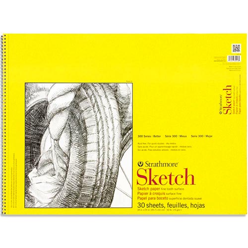 Strathmore 300 Series Sketch Pad 18" x 24" - (30 sheets, 50lb) Spiral Bound