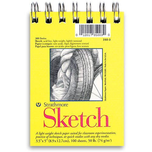 Strathmore 300 Series Sketch Pad 3.5" x 5" - (100 sheets, 50lb) Spiral Bound