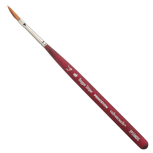 Princeton Velvetouch Mixed Media Brush - Mini, Dagger Striper 1/4"