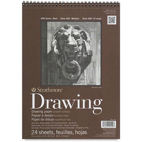 Strathmore 400 Series Drawing Pad   9" x 12" (24 sheets, 80lb) Smooth, Spiral Bound